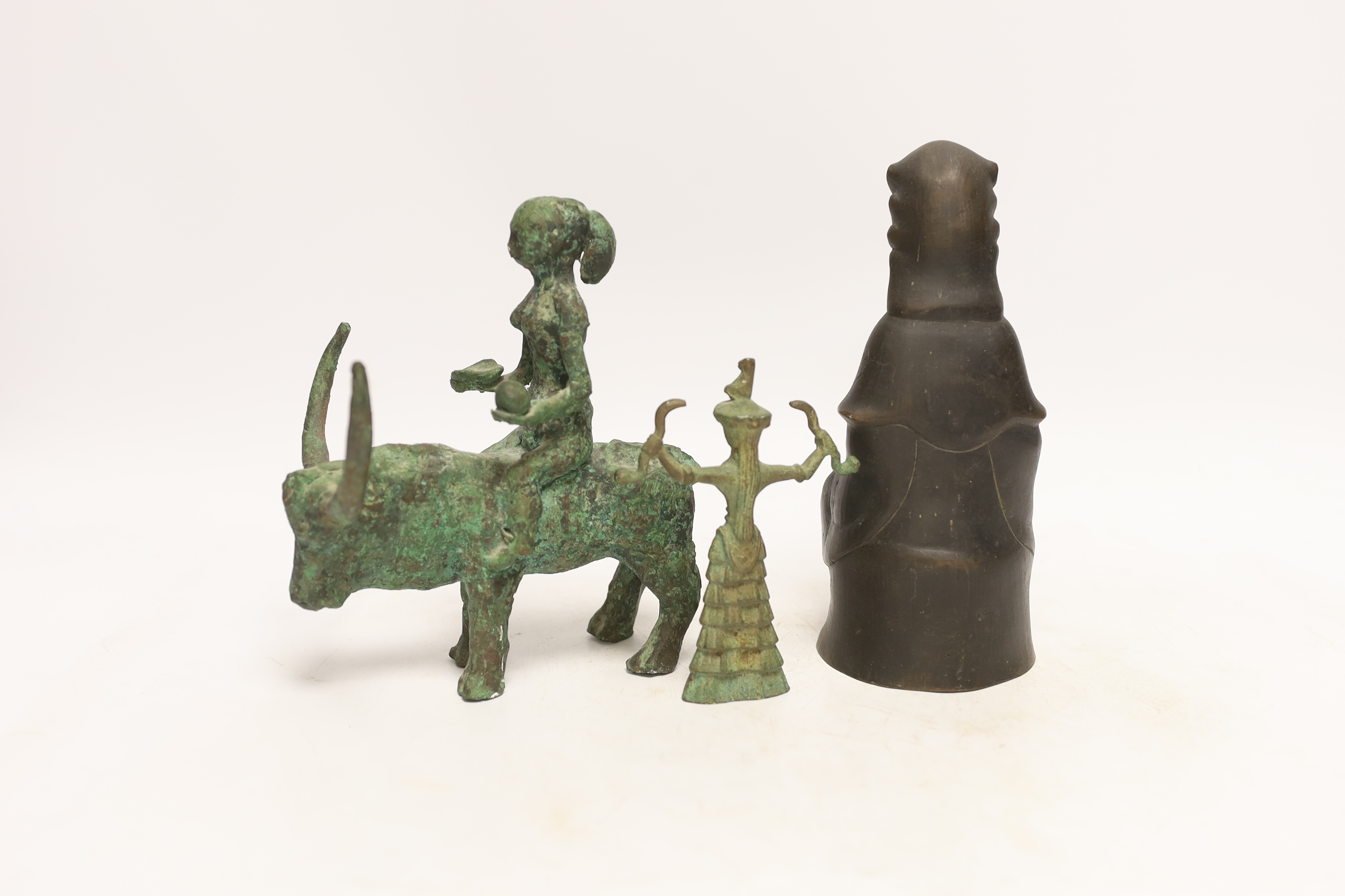 Three Asian bronzes, tallest 18cm high